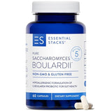 Essential Stacks Saccharomyces Boulardii Probiotics (Non-GMO & Gluten Free) - 5 Billion CFUs for Gut Health (60 Capsules)