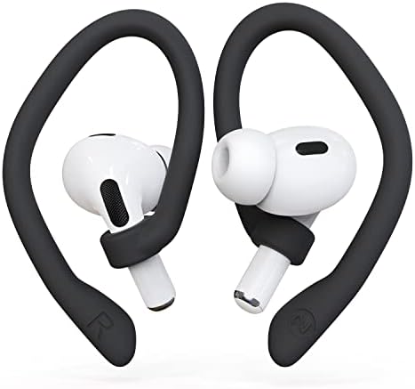 DamonLight Ear Hooks 2 Pairs for AirPods Pro 2 & 1, AirPods 4 & 3, Anti-Slip Comfortable Fit, Ergonomic Design, Accessories (Medium, Black)