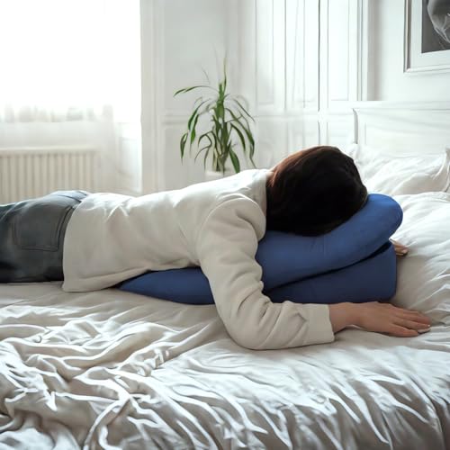 Face Down Pillow After Eye Surgery - BBL Pillow After Surgery for Sleeping - Prone Face Down Massage Pillow Headrest for Bed - Vitrectomy Recovery Equipment, Blue