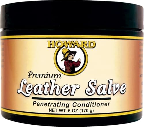HOWARD Premium Leather Salve: Rejuvenates, Penetrates, Preserves, Protects, & Revives Dried-Out Smooth Leather. Natural Salve, No Greasy or Sticky residue. Ideal for Leather, Couches, Shoes, & More