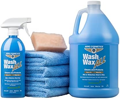 Wet or Waterless Wash Wax Kit 144oz UV Protection. Cleans, Protects, and Shines. Aircraft Quality Just Spray On and Wipe Dry