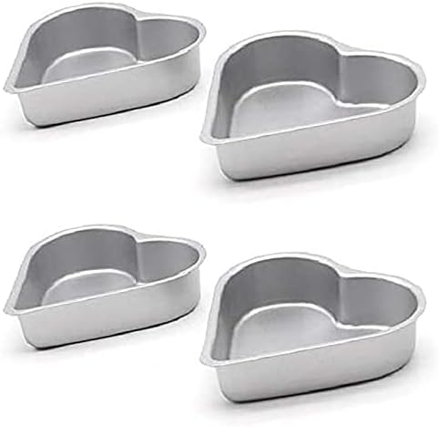 Thymart Mini Tart Pan Set, 4-Inch 4Pcs with UN-Removable Bottom Non-Stick Round Quiche Bakeware for Oven and Instant Pot Baking, Pudding Mold Quiche Pans
