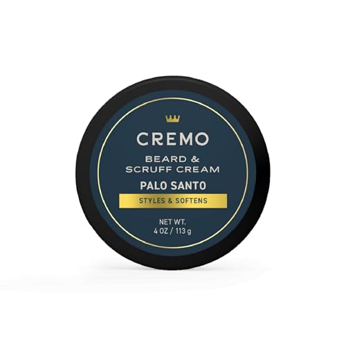 Cremo Beard & Scruff Cream, Palo Santo (Reserve Collection), 4 oz - Soothe Beard Itch, Condition and Offer Light-Hold Styling for Stubble and Scruff (Product Packaging May Vary)