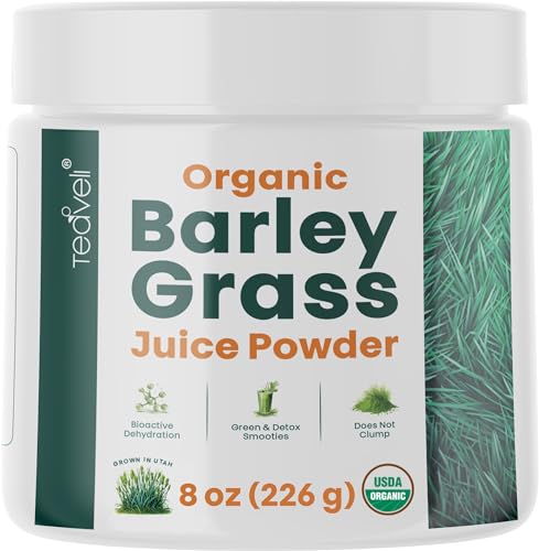 Organic Barley Grass Juice Powder– Utah Grown Raw Green Juice & Barley Grass Juice Extract for Detox- Complements Wheatgrass Juice- Made in USA to EverRaw® Standards with BioActive Dehydration™- 8 oz