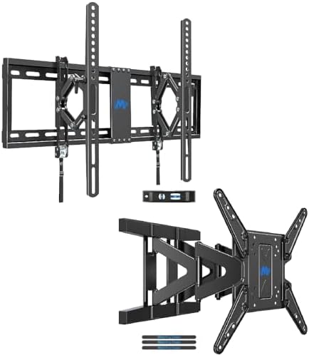 Mounting Dream UL Listed Advanced Tilt TV Wall Mount for Most 42-90 Inch TVs MD2104 and Ultra Slim Full Motion TV Wall Mount for Most 26-75 Inch TVs, up to 88lbs MD2801-M