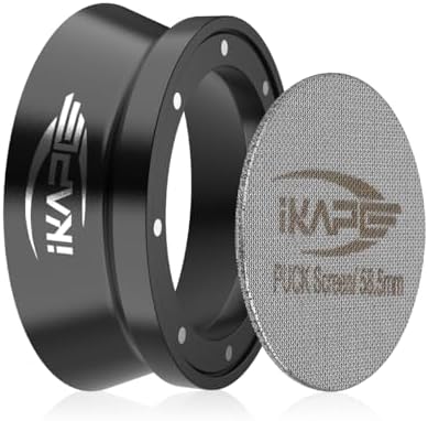 54mm Espresso Dosing Funnel and Puck Screen Set, Magnetic Espresso Dosing Ring, Reusable Stainless Steel 53mm Coffee Filter Compatible with Breville 54MM Portafilter Espresso Machine Accessories