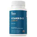 Dr. Tobias Vitamin D3 5000 IU, Essential for Healthy Bones, Teeth, and Immune System, Extra Strength Vitamin D Supplement, Non-GMO, 90 Capsules, 90 Servings