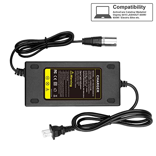 24V 5A 3-Pin Male XLR Connector Battery Charger for Lakematic, Pride Mobility, Jazzy Power Chair, Drive Medical, Golden Technologies, Shoprider, Rascal 200T/500T/301 PC 24BC5000TF-1