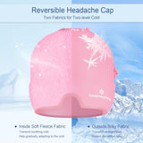 Gel Ice Migraine Headache Relief Cap, Adjustable Headache Cap Migraine with Drawstring Fits All Heads, Cold Compression Migraine Relief Cap for Tension, Stress, Sinus, Puffy Eyes, Hot/Cold Therapy