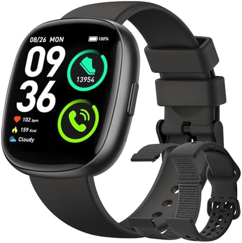 Smart Watches for Men Women Fitness: Fitness Tracker with Blutooth Call 24/7 Heart Rate SpO2 Sleep Monitor 5ATM Waterproof 120+ Sport Mode Activity Trackers Compatible iPhone Android Phones (3 Bands)