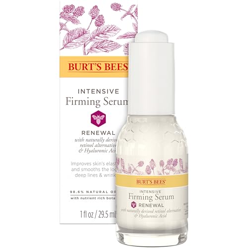 Burt's Bees Renewal Intensive Firming Serum With Natural Retinol Alternative and Hyaluronic Acid, Powerful Natural Anti-Aging Ingredients, 98.6 Percent Natural Origin Skin Care, 1 fl. oz. Bottle