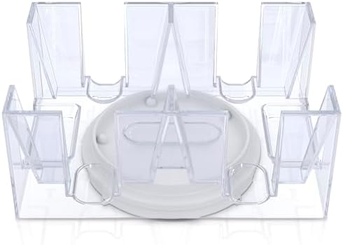 Dual Deck Revolving Card Holder - 360 Degree Poker Playing Cards Holder Canasta Card Holder Casino Accessories Acrylic Playing Card Holder for Playing Card Games - Clear Tray Poker Card Deck Holder