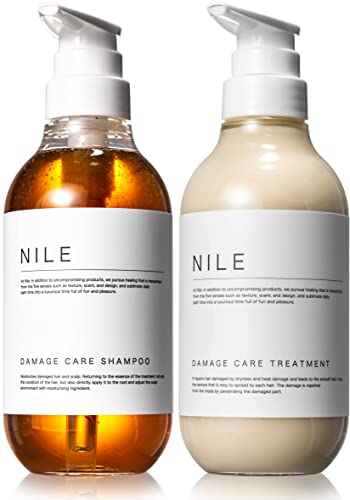 NILE Damage Care Shampoo Treatment Set, 13.5 fl oz (400 ml) Each (Apple Flower Scent)