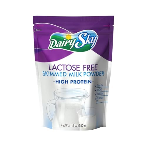 DairySky Lactose Free Milk Powder 24oz - Powdered Milk, Non GMO Fat Free for Baking & Coffee, Kosher with Protein & Calcium | Great Substitute for Liquid Milk | RBST Hormone-Free (Pack of 1)
