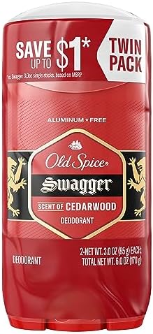 Old Spice Men's Deodorant Aluminum-Free Swagger, 3.0oz Twin Pack