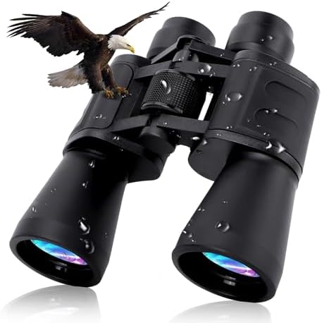 Binoculars 20x50 - Professional High Magnification HD Compact Binoculars for Bird Watching, Hunting, and Outdoor Activities - Low Light Night Vision, BAK-4 Prism - Portable, Durable, Easy (Black)