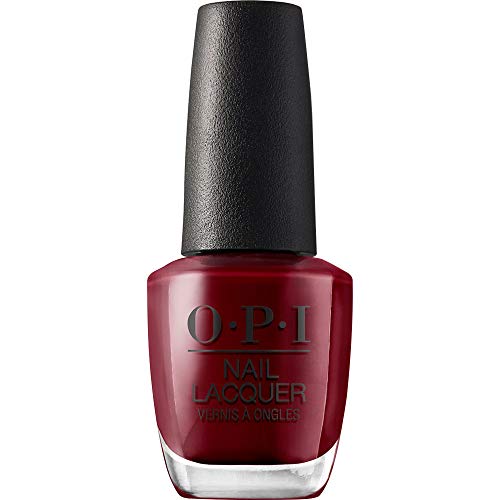 OPI Nail Lacquer Nail Polish | Opaque Dark Red Crème Chip Resistant Nail Polish | Vegan, Fast Drying, Streak Free