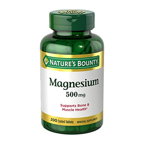 Nature’s Bounty Magnesium, Bone and Muscle Health, Tablets- 500Mg - 200 Ct..