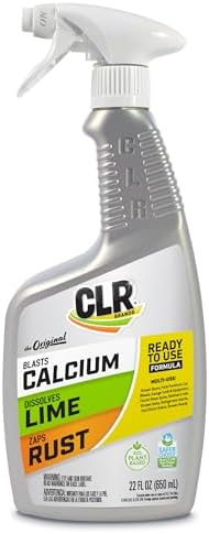 CLR Brands® Calcium, Lime & Rust Remover, Blasts Calcium, Dissolves Lime Deposits, Zaps Stubborn Rust Stains and Hard Water Deposits, 22 Ounce Spray Bottle (Pack of 1)