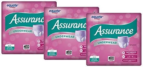 PACK OF 4 - Assurance Incontinence Underwear for Women, Maximum, 2XL, 14 Ct