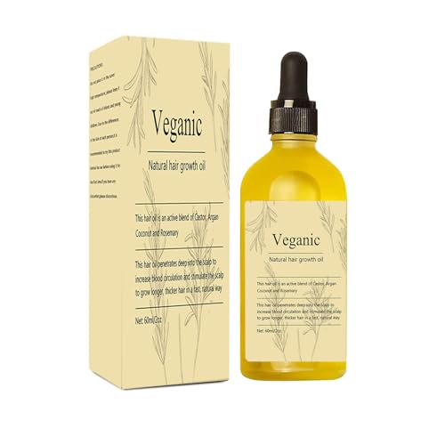 Veganic Natural Hair Growth Oil, 1 PCS Veganic hair growth oil Rosemary Oil for Hair Growth Organic,Vegan Hair Oil for Dry Damaged Hair and Growth