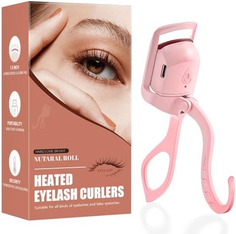 2025 New C-Shaped Heated Eyelash Curler Fast Heat Up in 8s - Rechargeable Electric Eyelash Curler for 24-Hour Long Lasting Curls - Safe Anti-Burn Lash Curler Elevate Your Beauty with Stunning Lashes