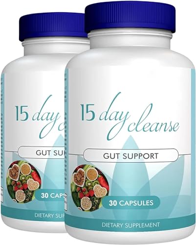 FZBYYLSRG 15 Day Gut Cleanse 2 Pack, Colon Broom Support, Detox Cleanse with Senna, Cascara Sagrada & Psyllium Husk, for Men and Women, Total 60 Capsules