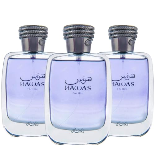 RASASI Hawas For Him EDP Spray 100ML (3.4 OZ) Long Lasting and Luxurious Scents for Men. (PACK OF 3)
