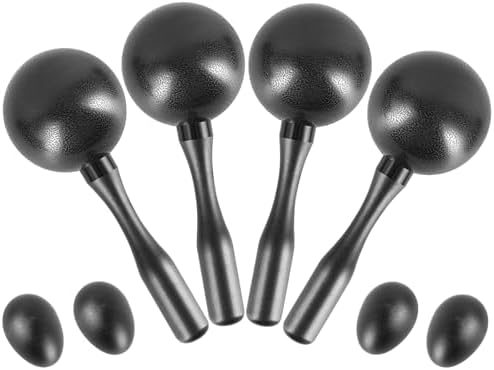 EASTROCK Maracas Shaker Rattles ABS Sand Hammer Hand Percussion Rattles, Great Percussion Instrument for Live Performance and Band Accompaniment, Black 2 pairs