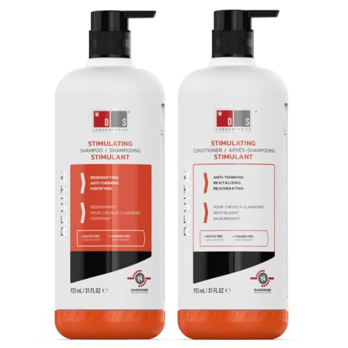 DS Laboratories Revita Shampoo and Conditioner Set, Hair Thickening Shampoo and Conditioner to Support Hair Growth, Sulfate Free Shampoo and Conditioner with Biotin, Caffeine & DHT Blocker, Hair Care