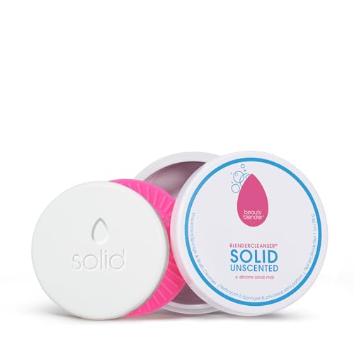 Beautyblender® | Blendercleanser® Solid Unscented Makeup Sponge & Brush Cleanser + Silicone Scrub Mat | Professional Cleansing Tool, Makeup Sponge Cleaner, Vegan & Cruelty Free, Made in USA