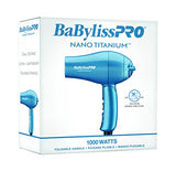 BaBylissPRO Nano Titanium Travel Dryer, Blue