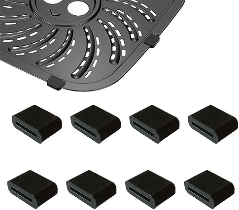 8PCS Air Fryer Rubber Tabs for 2QT Ninja AF080 Mini Air Fryers, Upgraded Air Fryer Sililcone Rubber Bumpers Rubber Feet Tips Sides Parts Stoppers for 2 Quart Ninja Air Fryer Tray