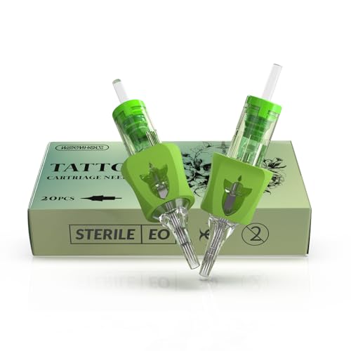 Wormhole Tattoo Cartridge Needles 5RM Needle Cartridge Standard 5 Round Magnum Tattoo Needles 20PCS Disposable Finger Ledge Cartridges 3.5MM Taper for Tattoo Gun Tattoo Supplies 1205RM