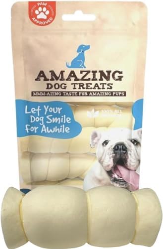 Amazing Dog Treats - Beef Cheek Rolls (Mega Thick 5-6" - 8 Pcs) - Safe Rawhide Alternative Dog Chew - Great for Power Chewers - Long Lasting Dog Chew - Retriever Rolls for Dogs