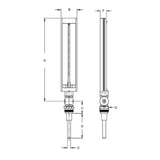 WGTC Thermometer AS5H9DA Blue Spirit Filled Industrial Thermometer with ABS Case, 3-1/2" Adjustable Angle Stem, 9" Scale, -40/110° F & -40/43° C Temperature Range