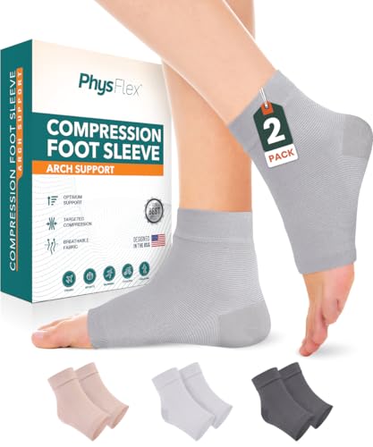Compression Socks 20-30mmHg for Plantar Fasciitis, Achilles Tendonitis Relief - Ankle Compression Sleeve for Heel Spurs, Foot Swelling & Fatigue - Arch Support Brace for Everyday Use (1 Pair)