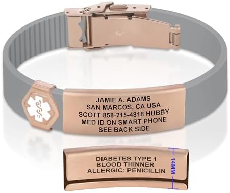 Divoti Custom Engraved Medical Alert ID Bracelet – Dual-Sided Laser Etching, Silicone Wristband, Stainless Steel Security Clasp – Adjustable & Trim-to-Fit – Emergency Medical Info Band for Men & Women