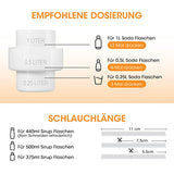 AIEVE Pack of 2 Dosing Pump Syrup Compatible with SodaStream Crystal 2.0 Duo and SodaStream Syrup, Syrup Dispenser Dispenser Pump Dispenser Replacement (Includes 2 Dosing Pumps and 4 Hoses)