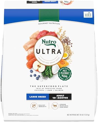Nutro Ultra Adult Large Breed Dry Dog Food, Chicken, Lamb and Salmon Protein Trio, 30 lb. Bag