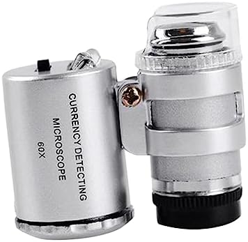 SEWACC Pocket Microscope 60x LED Microscope 60x Microscope with LED Light Microscope Magnifier Currency Microscope