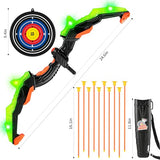 ASMAD Kids Bow and Arrow Set, LED Light Up Archery Toy Set, 10 Suction Cup Arrow, Target & Quiver, Indoor and Outdoor Kids Toys for Children Boys Girls, Christmas Birthday Gifts for Kids(1 Pack)