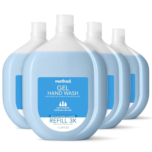 Method Gel Hand Soap Refill, Sea Minerals, Packaging May Vary, 34 oz (Pack of 4) (Packaging May Vary)
