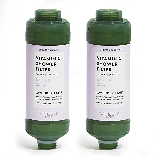 VOESH Vitamin C Shower Filter, Shower Aromatherapy, Water Purifier, Water Softener, Vegan Probiotics, Spa Shower Head, Water Filter, Shower Self-Care