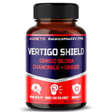 AUMETO Vertigo Support Complex with Ginkgo Biloba, Chamomile, Ginger, Vitamin D3, B12 - Advanced 14-in-1 Formula for Spinning Dizziness Inner Ear Balance* - Made in The USA