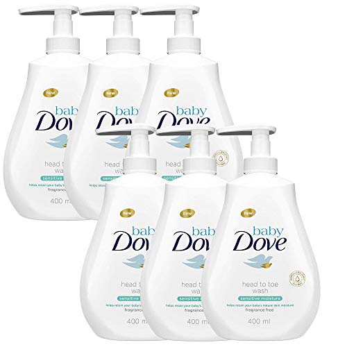 Dove Baby Head to Toe Body Wash Sensitive Moisture - 6 Packs x 13.52 FL.Oz / 400 ml