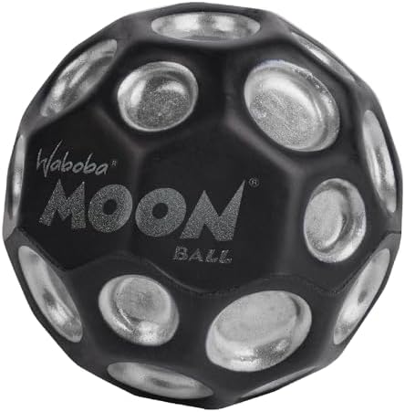 Waboba The Original Moon Ball - Hyper Bouncy Ball - All Ages Extreme Bounce and Fun - Perfect for Active Play and Outdoor Games - Black/Silver