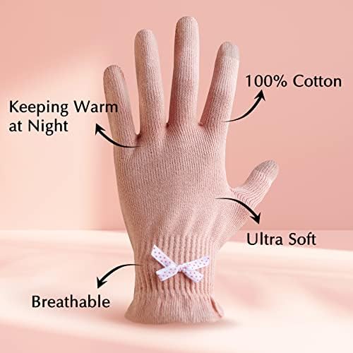 Evridwear Moisturizing Gloves for Sleeping, Cotton Gloves with Touchsc