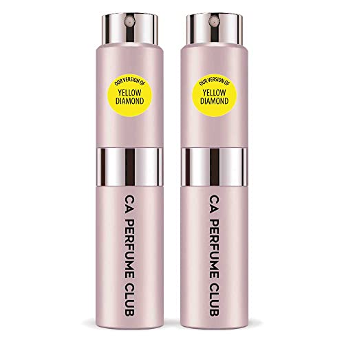 CA Perfume Impression of Yellow Diamond For Women Replica Version Fragrance Dupes Concentrated Long Lasting Eau de Parfum Spray Refillable Atomizer Bottle 0.27 Fl Oz-X2