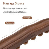 Goodtar Guasha Wood Stick Tools Wooden Therapy Scraping Lymphatic Drainage Massager, Double Row 20 Beads Point Treatment Gua Sha Tools for Back Leg,1 pcs